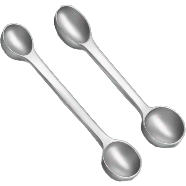 Realistic silver measuring spoons emoji