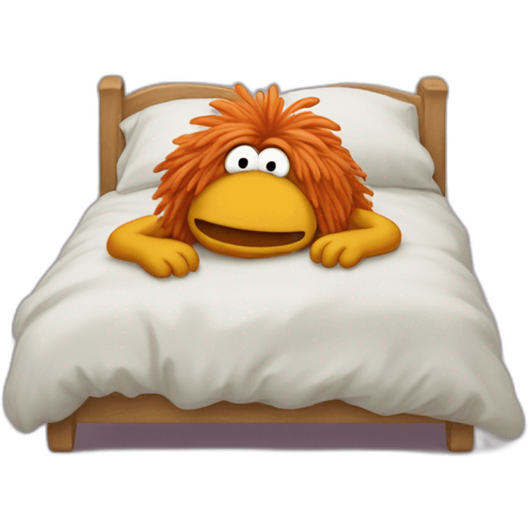 FRAGGLE sleeping on a bed emoji