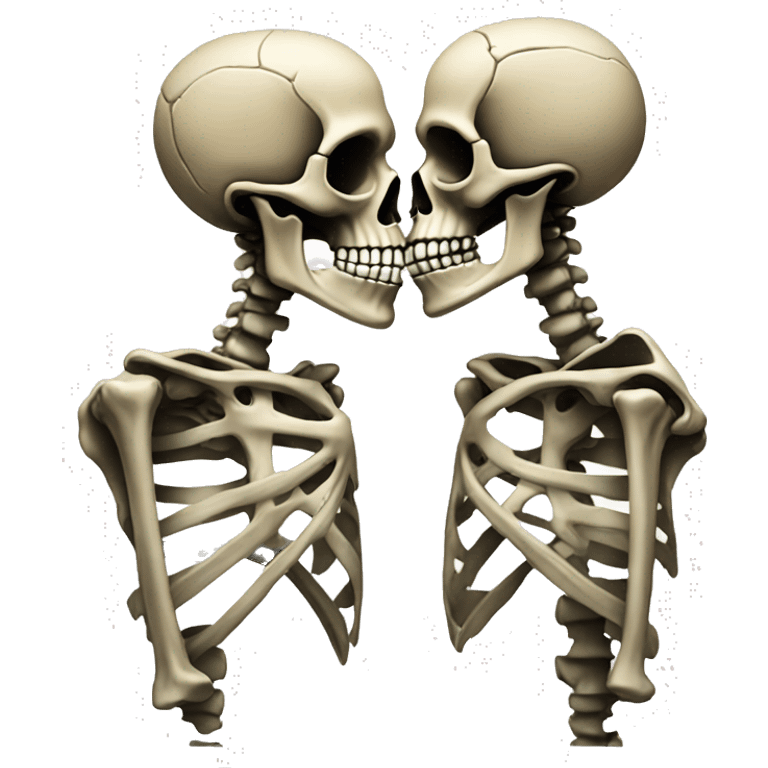 Kissing skeletons emoji