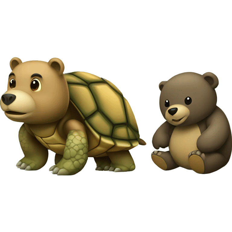 A turtle and a big Bear working  emoji