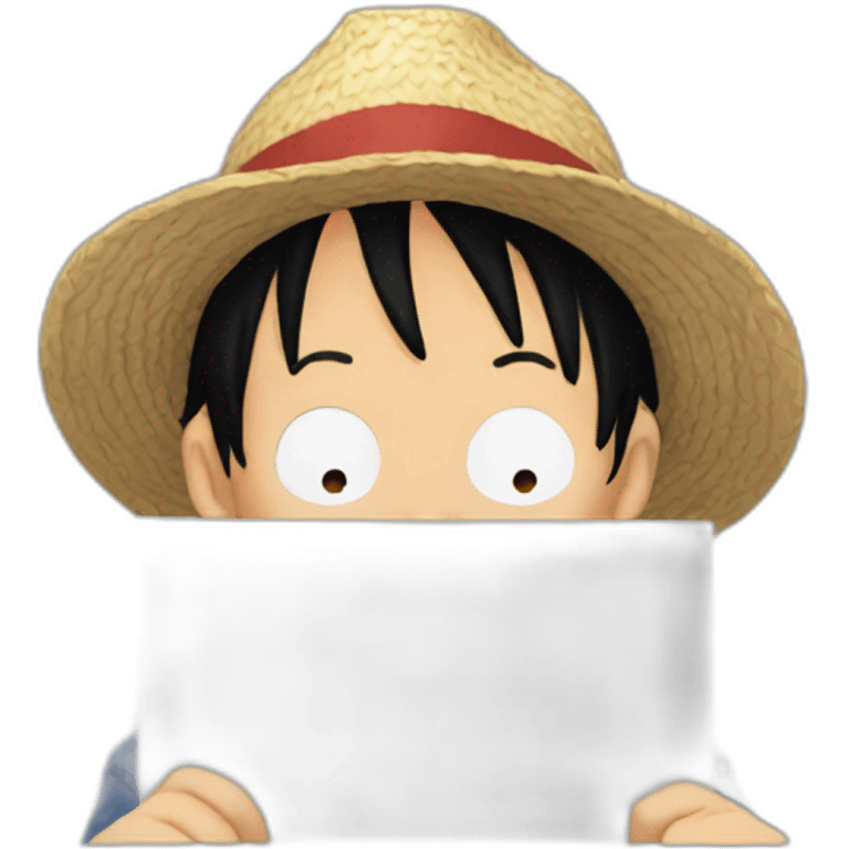 luffy hides his face with his hand emoji