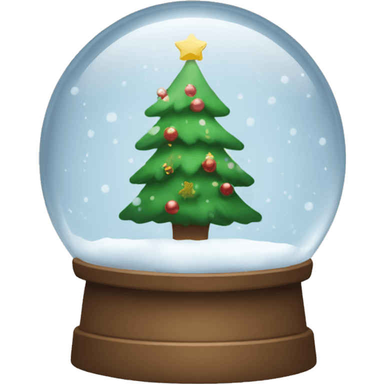 snow globe with Christmas tree, no background emoji