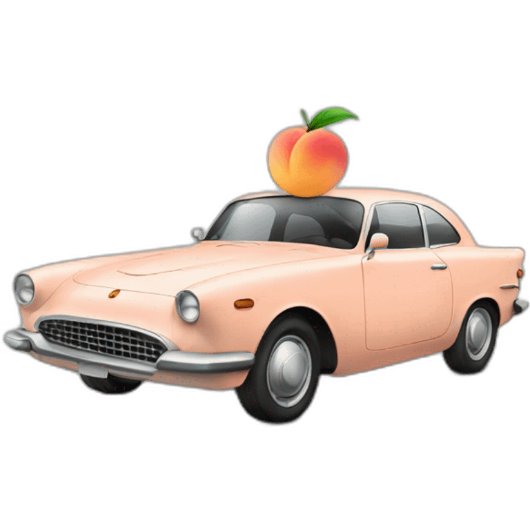 Car with peach emoji