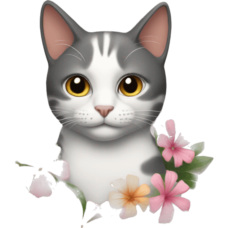 Cat with flowers emoji