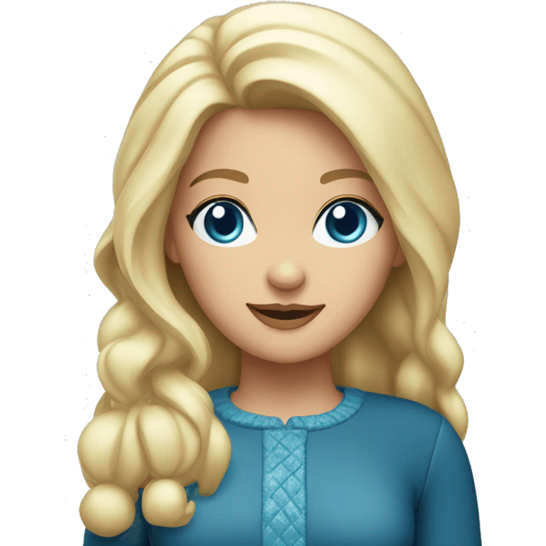 Santa Girl, blue eyes, blond hair emoji