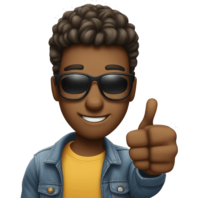 cool guy with thumbs up emoji