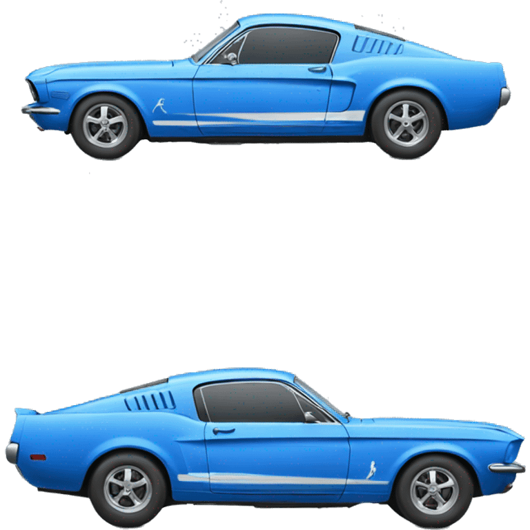 Blue mustang car  emoji