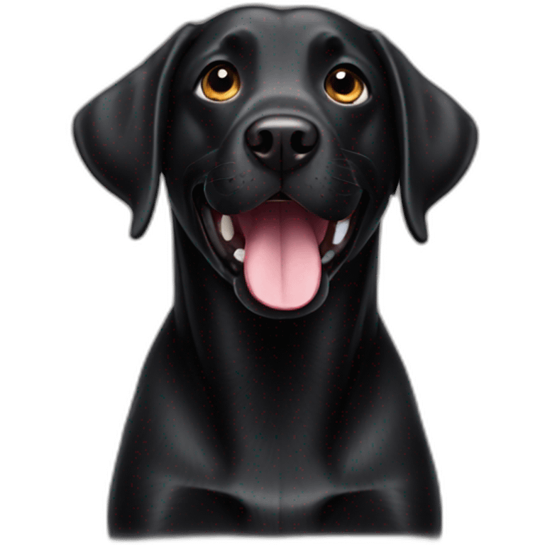 Black happy Labrador dog emoji