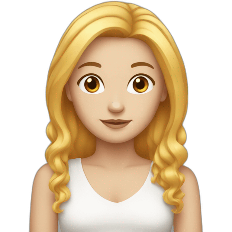 White girl with honey color hair emoji