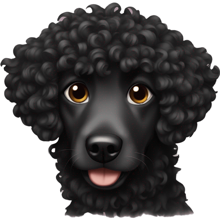 Black curly dog emoji