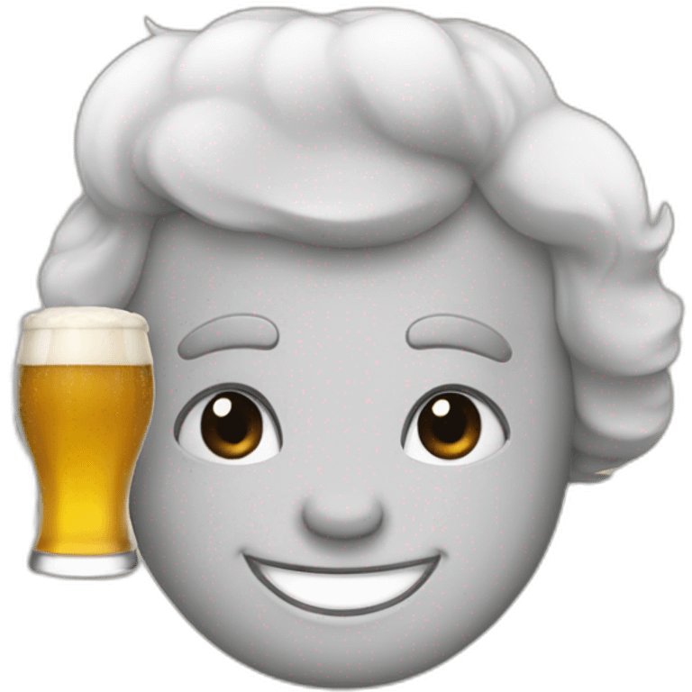 Chat avec une bière emoji