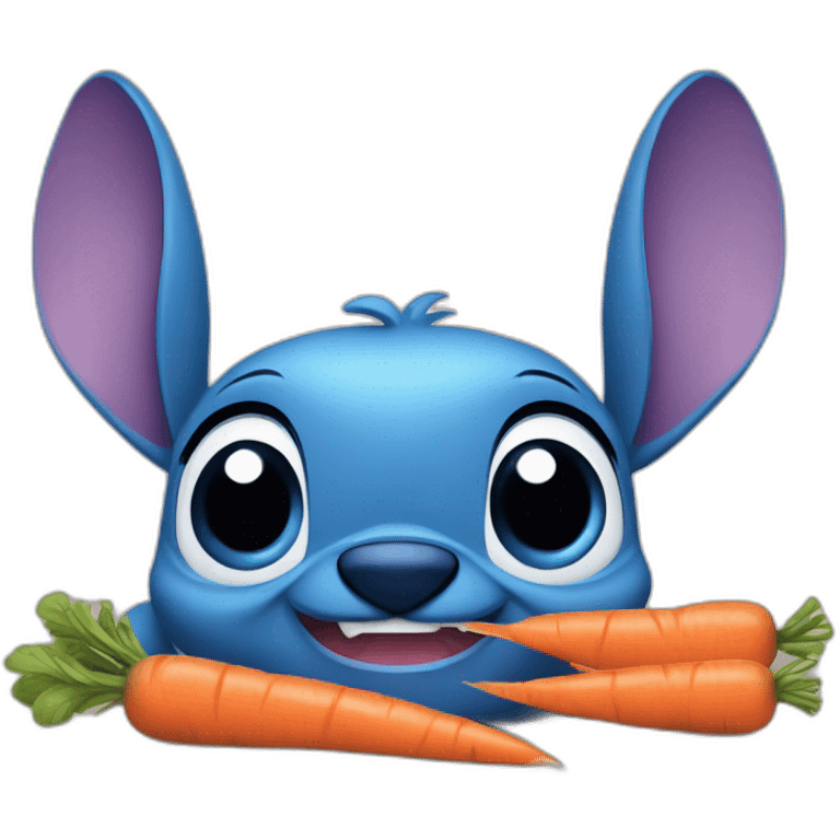 Stitch qui mange des carottes emoji