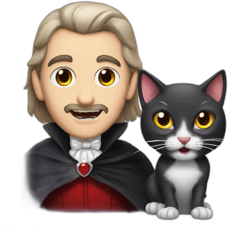 dracula with cat emoji