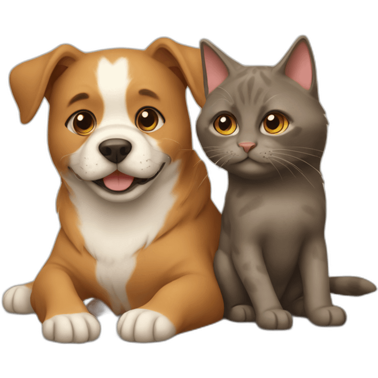 Dog and cat love emoji