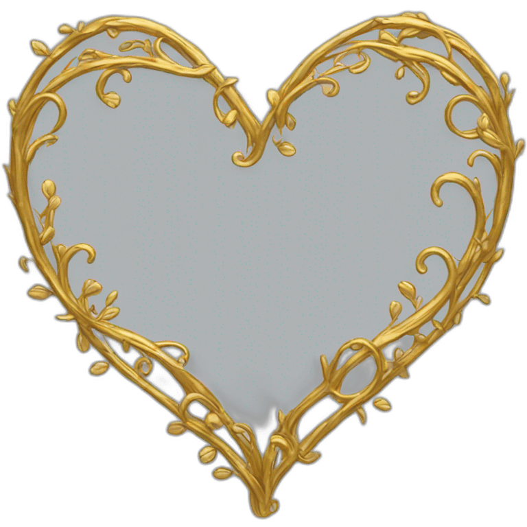 gold vine heart shaped border goth style emoji