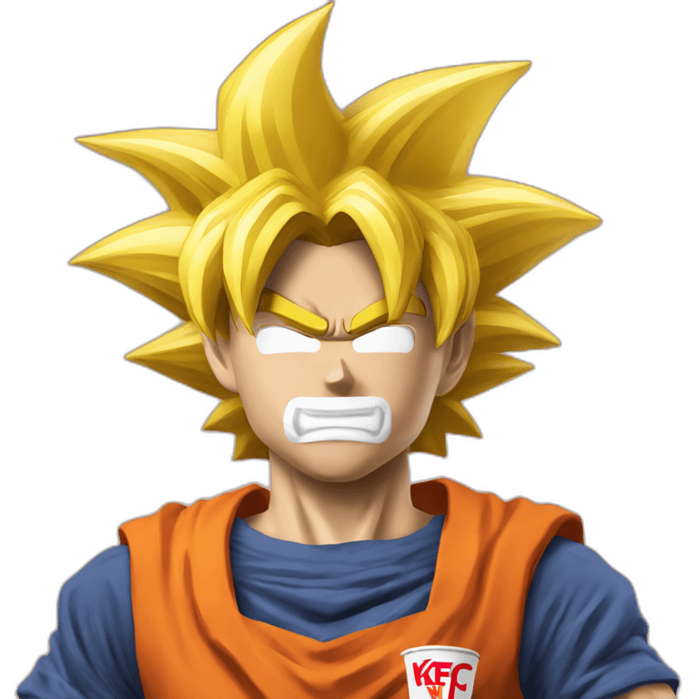 Goku super sayan eat KFC emoji