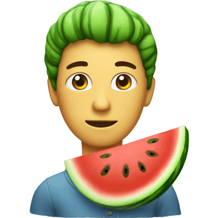 A person with a watermelon emoji