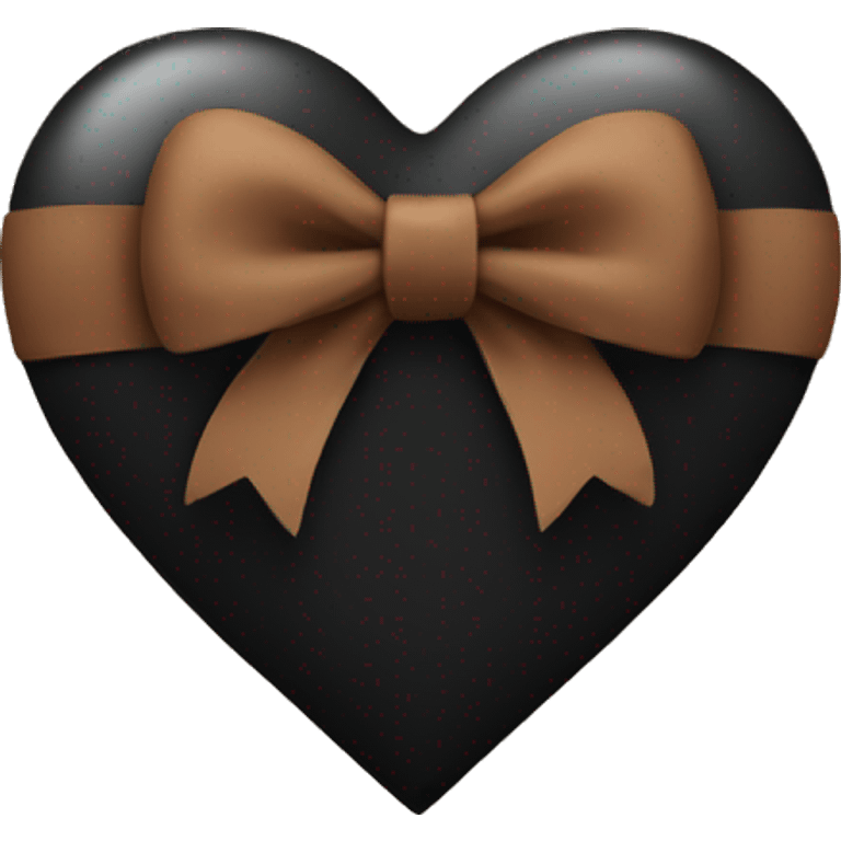 black heart with brown bow emoji