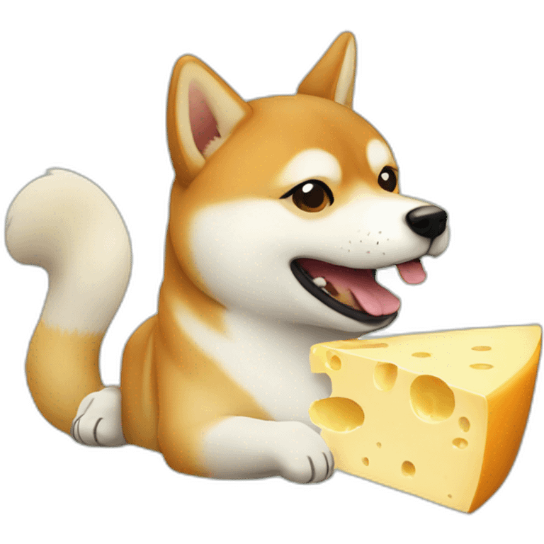 Shiba eating cheese emoji