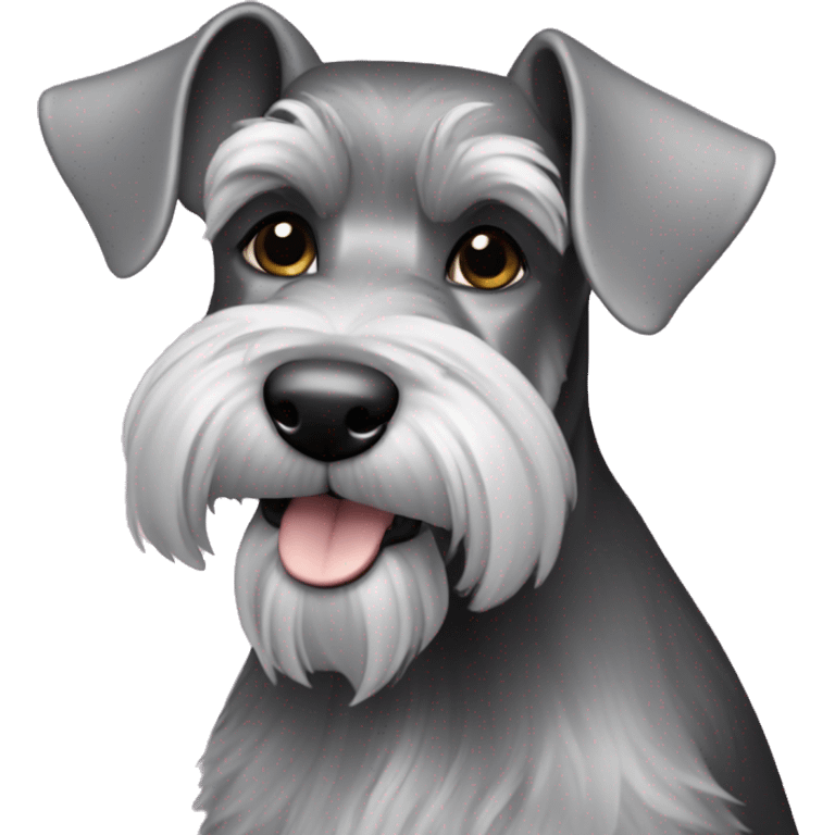 Blqck-silver Miniature schnauzer emoji