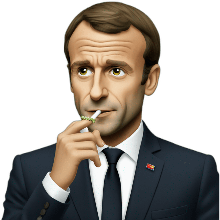 Emmanuel Macron smoking weed emoji