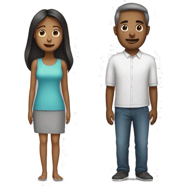 Create an emoji of a couple (man and woman) who are underweight. emoji