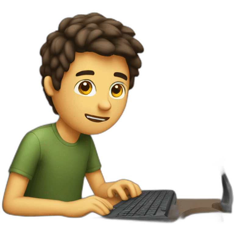 a guy coding 14 years old emoji