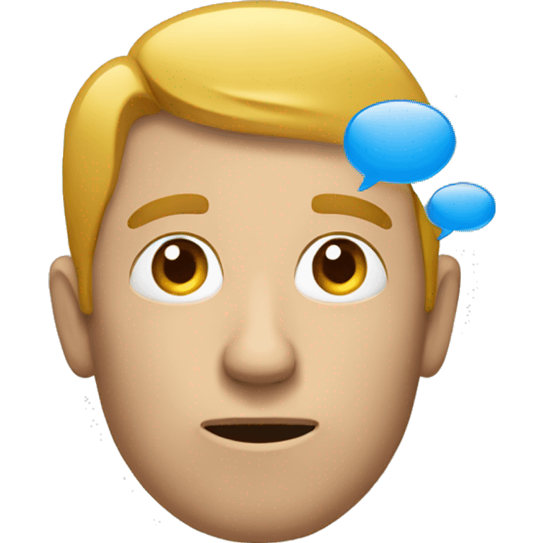 A man thinking with a thinking bubble emoji