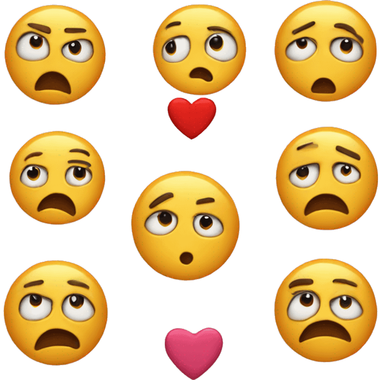 annoyed emoji with hearts  emoji