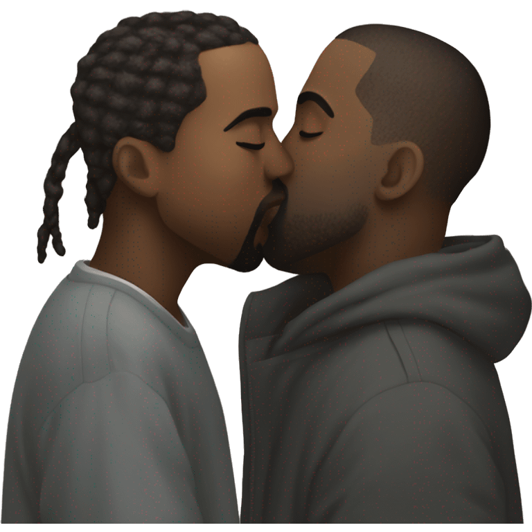 Kanye kissing Kendrick  emoji