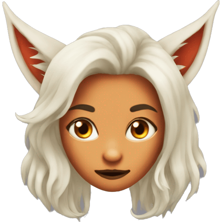 long hair fox face devil lady emoji