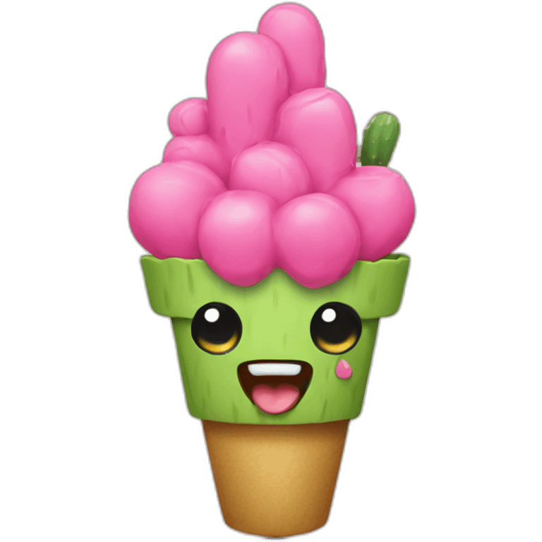 Cactus face icecream emoji