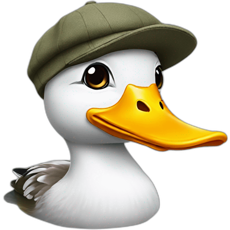 duck with flat cap emoji