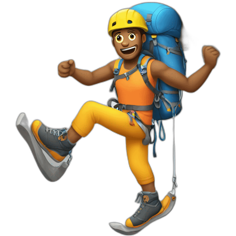 climber losing feet  emoji