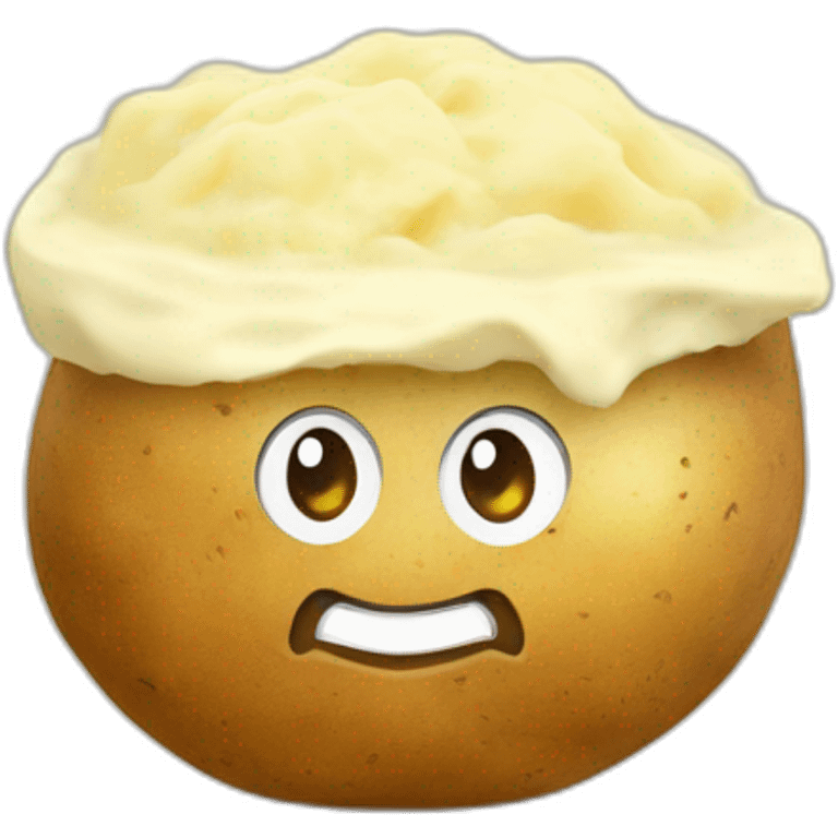 Potato with mashed potato emoji