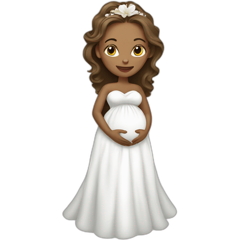 pregnant white bride emoji