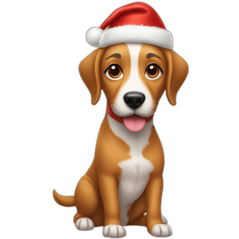 dog in santa hat emoji