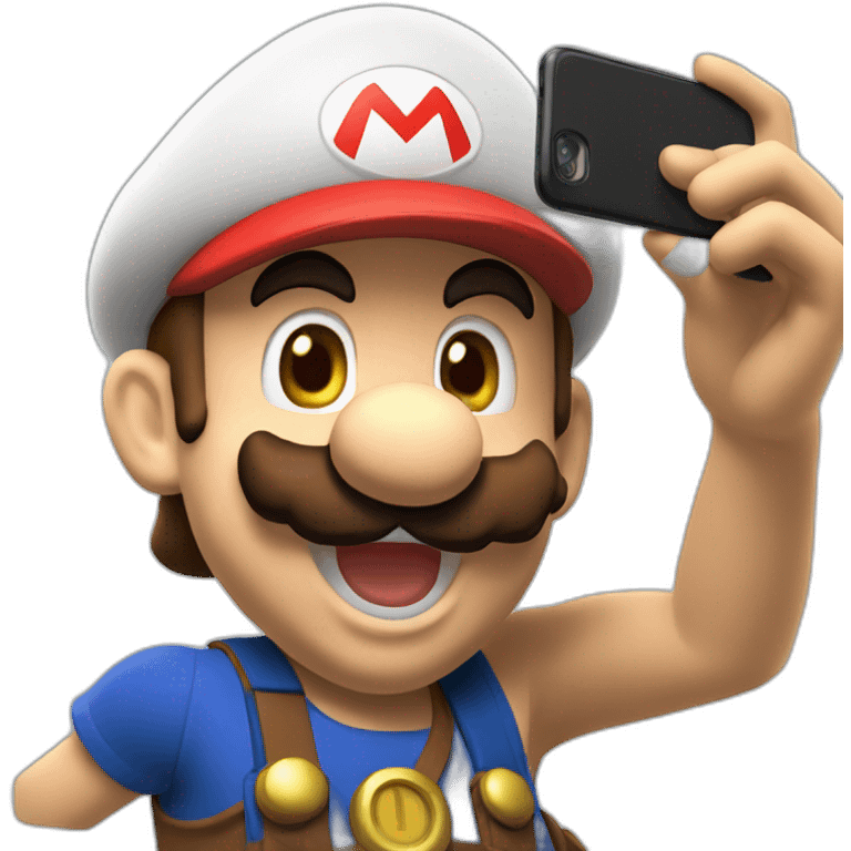 Super mario taking a selfie emoji