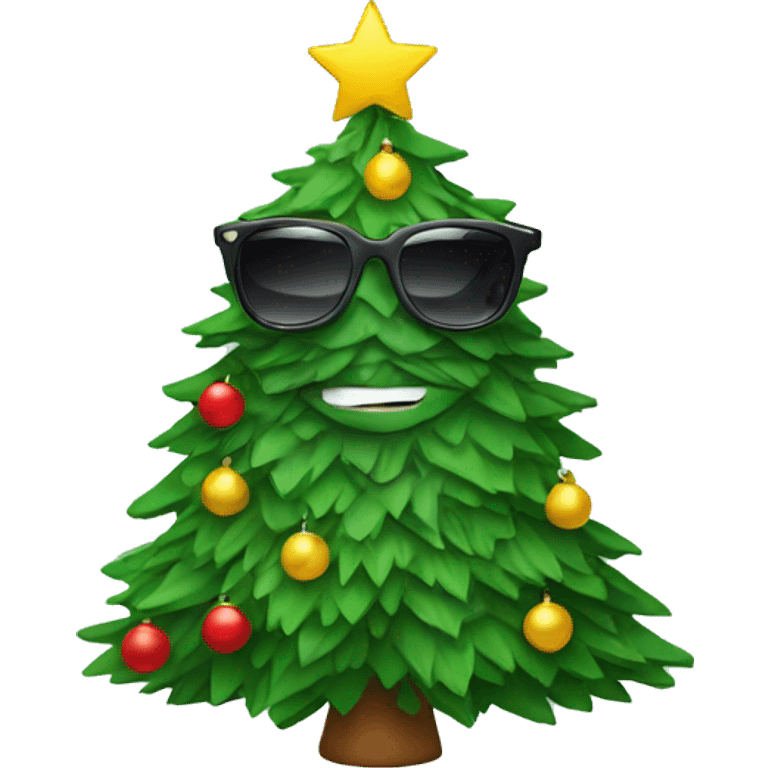 Christmas tree wearing sunglasses  emoji