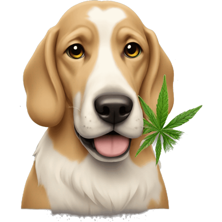 dog with weed emoji