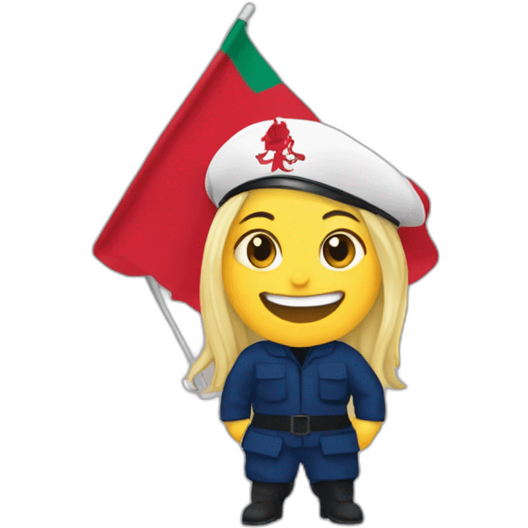 marine le pen who brandishes a flag of Morocco emoji