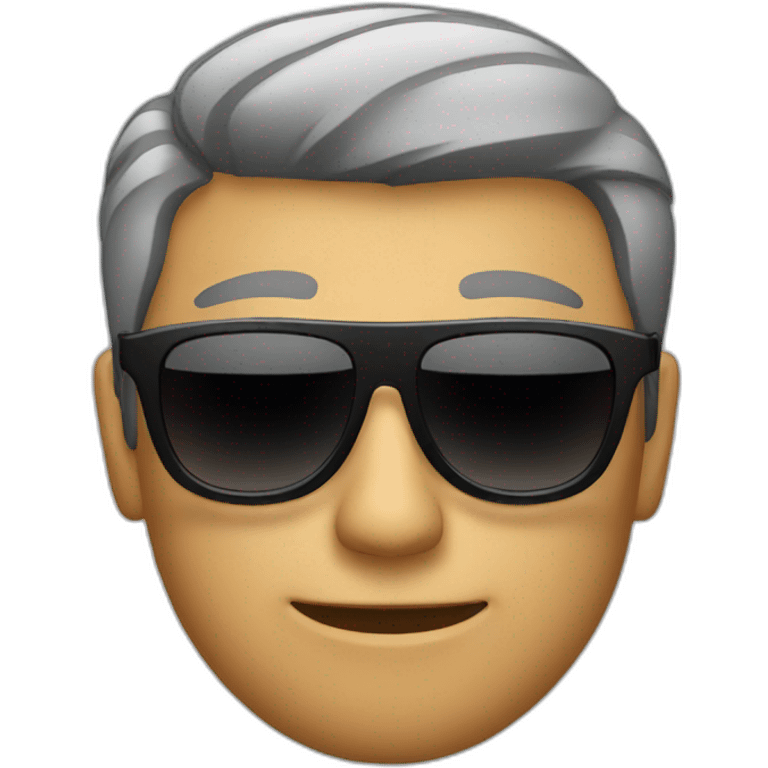 Man with sunglasses talking emoji