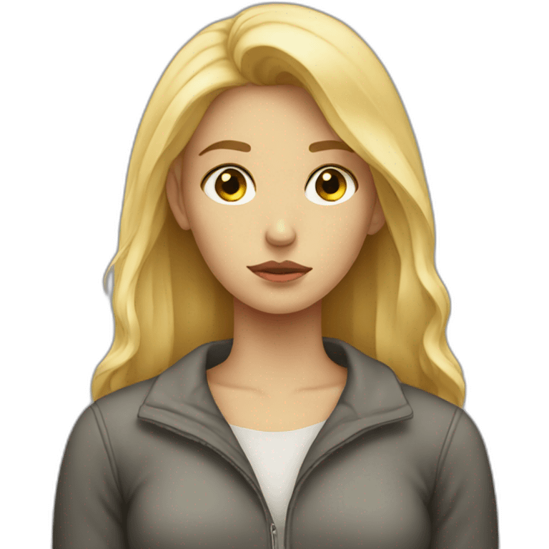 Blonde girl sad and lonely emoji