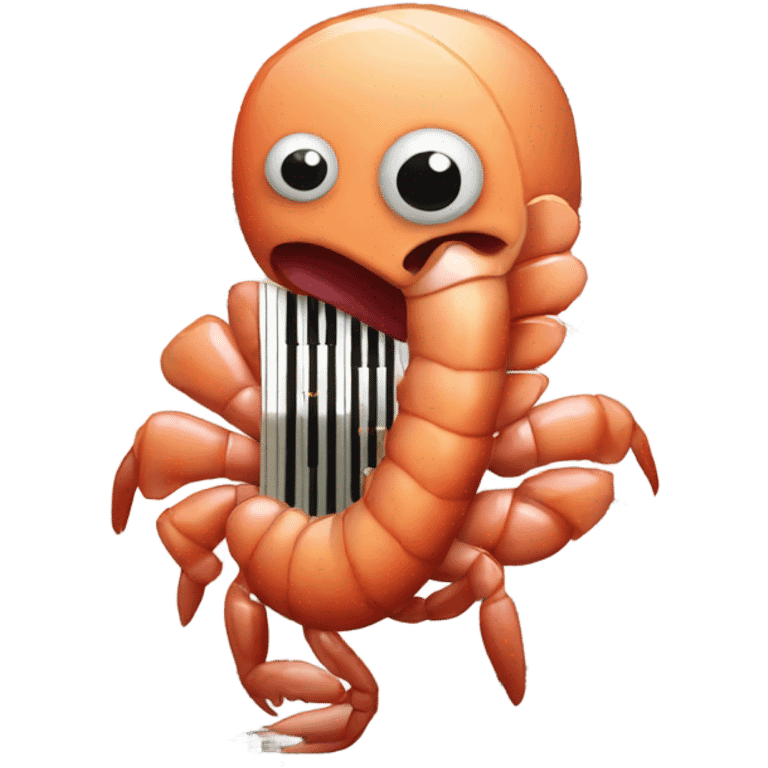 Shrimp playing a pipe organ emoji