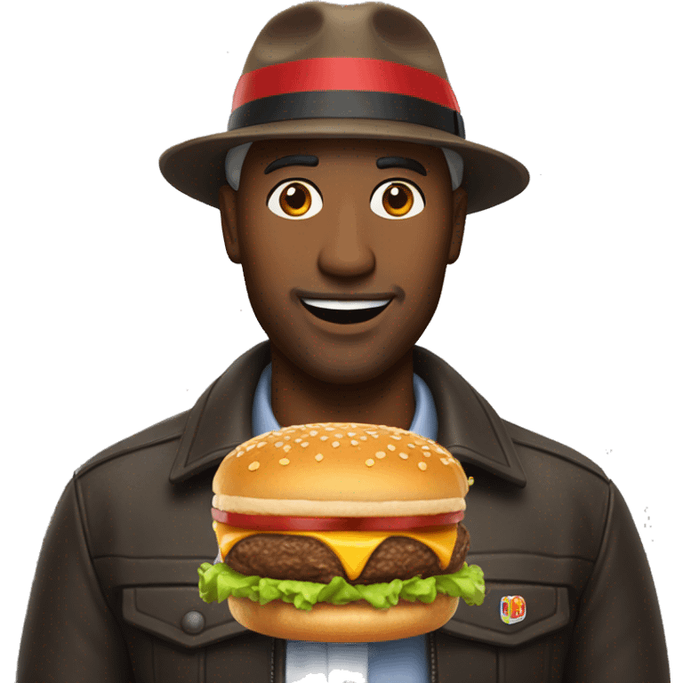 Man with a burgerking hat emoji