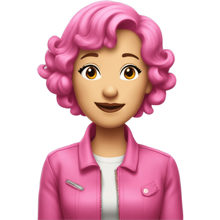 Didi conn Grease with pink hair and pink jacket emoji