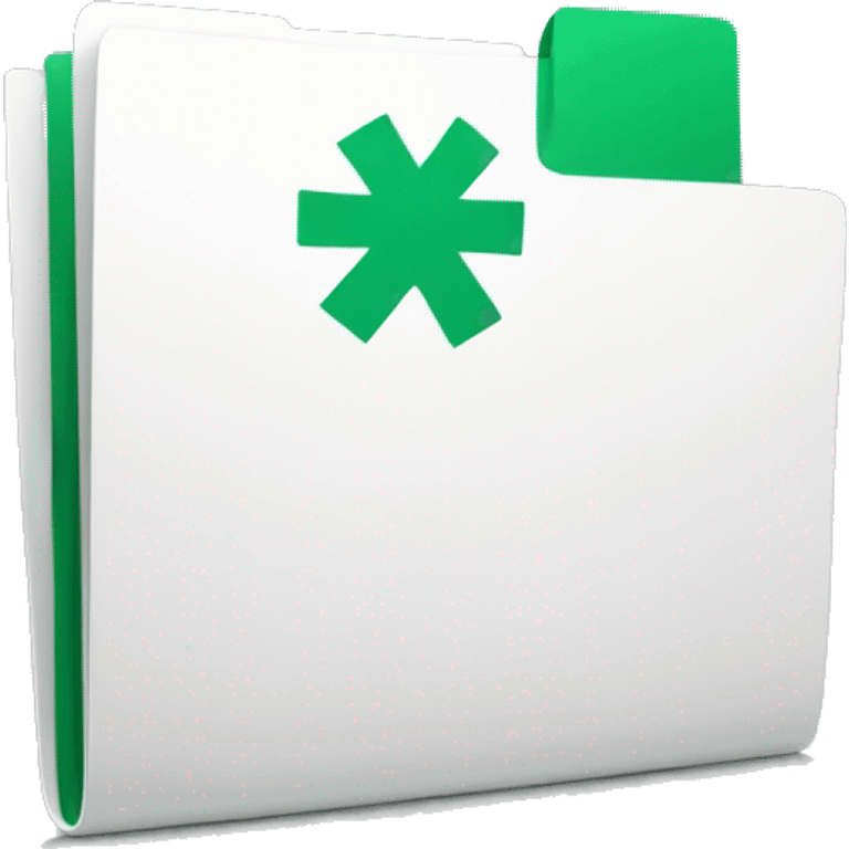 medical folder with green plus sign emoji