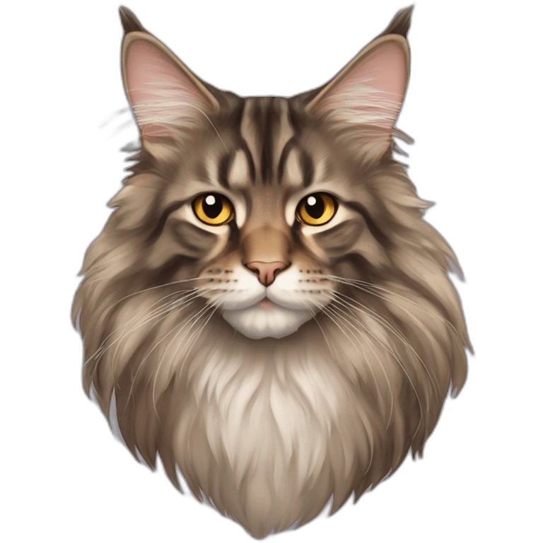 Majestetic Maine coon cat, funny emoji