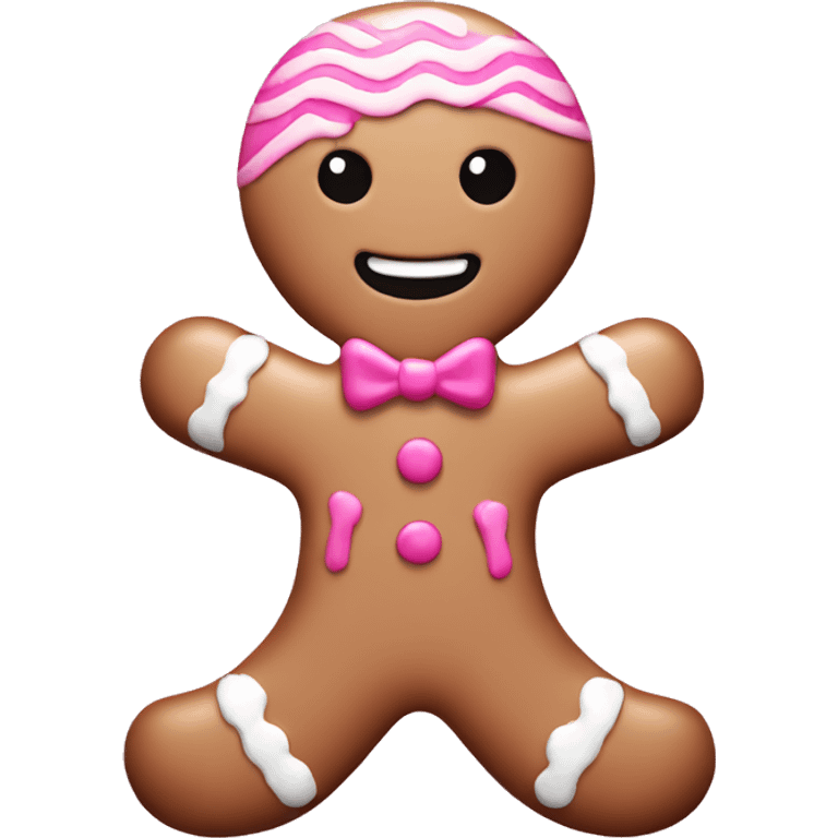 pink gingerbread man emoji