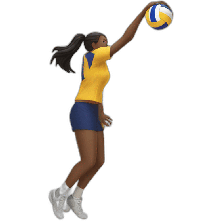 volleyball player spiking at net emoji